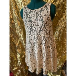 Sheer white free people miles of lace dress